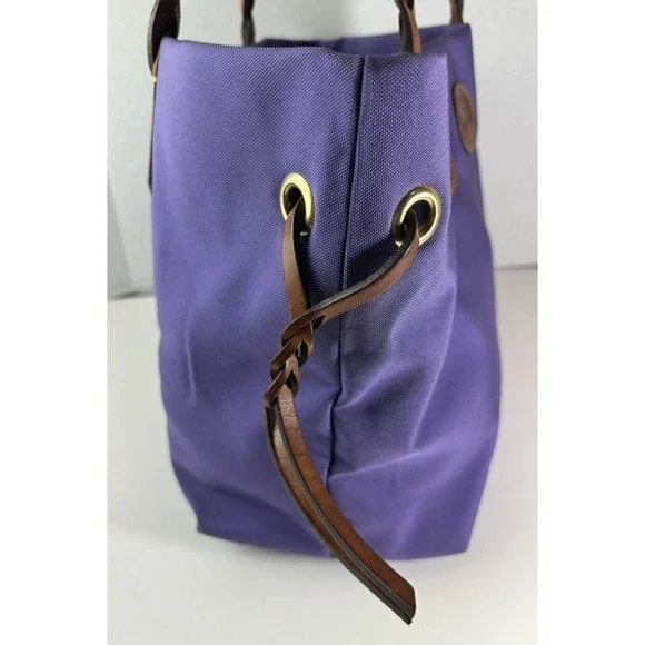 Dooney & Bourke Nylon Shopper Tote Bag Purple HTF Rare Color Large Shoulder Bag - Picture 6 of 15
